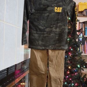 Caterpillar Kids Camo and Tan Matching Set Size 5